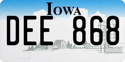 IA license plate DEE868