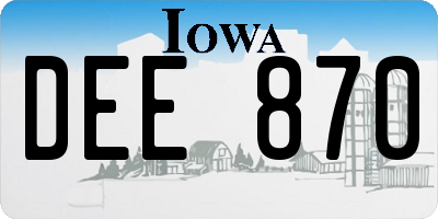 IA license plate DEE870