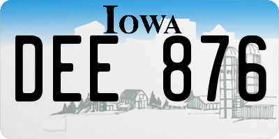 IA license plate DEE876