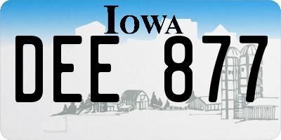 IA license plate DEE877