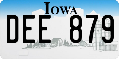 IA license plate DEE879
