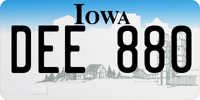IA license plate DEE880