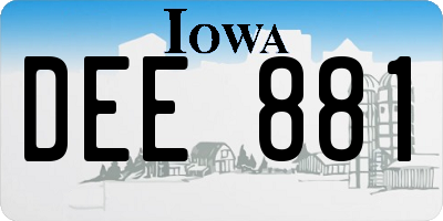 IA license plate DEE881