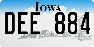 IA license plate DEE884