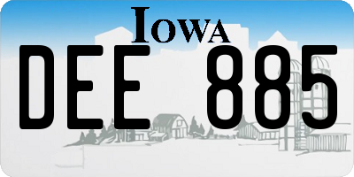 IA license plate DEE885