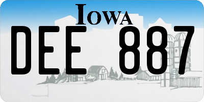 IA license plate DEE887