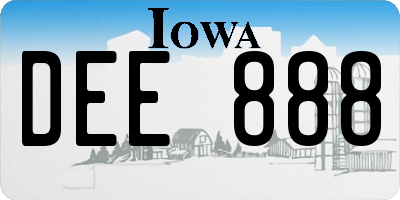 IA license plate DEE888