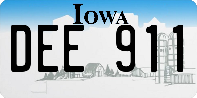 IA license plate DEE911