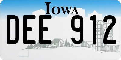 IA license plate DEE912