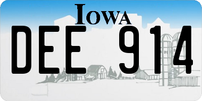 IA license plate DEE914