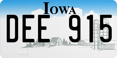 IA license plate DEE915