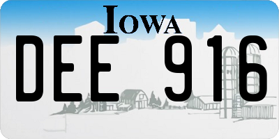 IA license plate DEE916