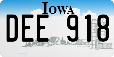 IA license plate DEE918