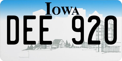 IA license plate DEE920