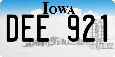 IA license plate DEE921