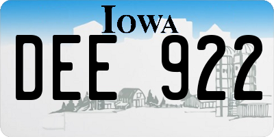 IA license plate DEE922