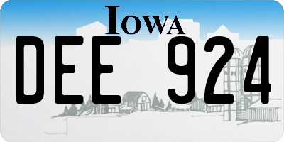 IA license plate DEE924