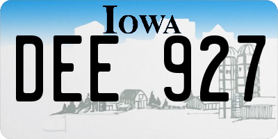 IA license plate DEE927