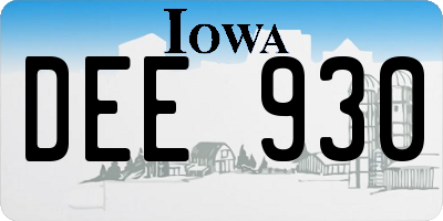 IA license plate DEE930