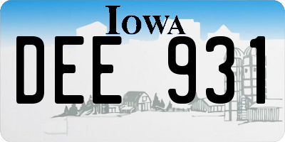 IA license plate DEE931