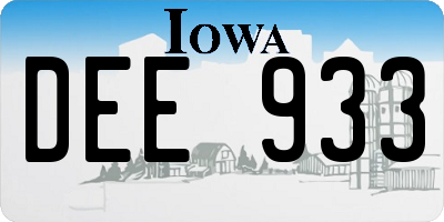IA license plate DEE933