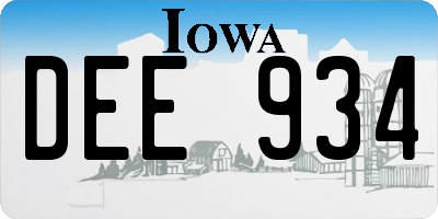 IA license plate DEE934