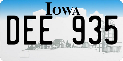 IA license plate DEE935