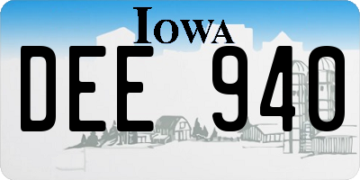 IA license plate DEE940