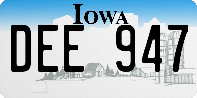 IA license plate DEE947