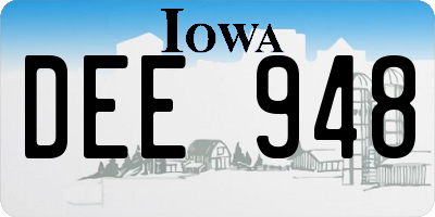 IA license plate DEE948