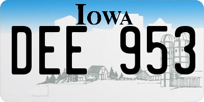 IA license plate DEE953