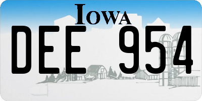 IA license plate DEE954