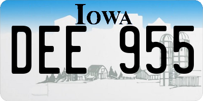 IA license plate DEE955