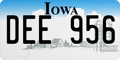 IA license plate DEE956