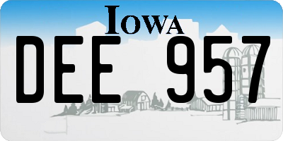 IA license plate DEE957