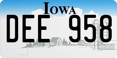 IA license plate DEE958