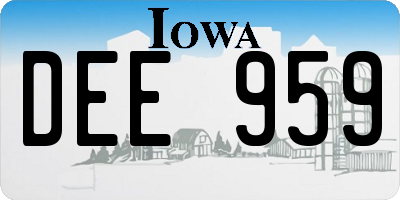 IA license plate DEE959