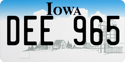 IA license plate DEE965
