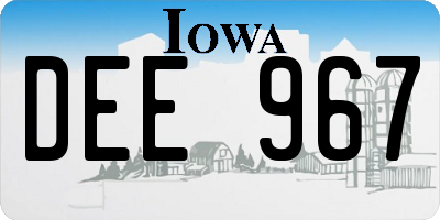 IA license plate DEE967