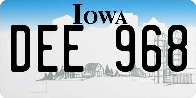 IA license plate DEE968