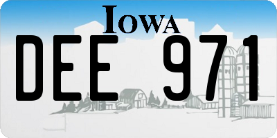 IA license plate DEE971