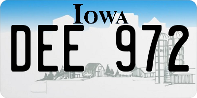 IA license plate DEE972