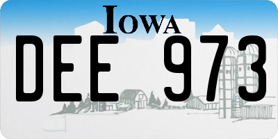 IA license plate DEE973