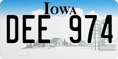 IA license plate DEE974
