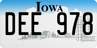 IA license plate DEE978
