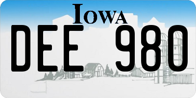 IA license plate DEE980