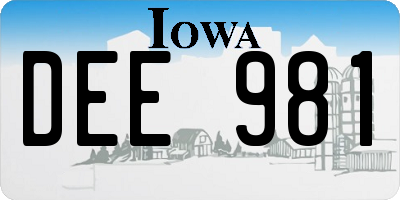 IA license plate DEE981