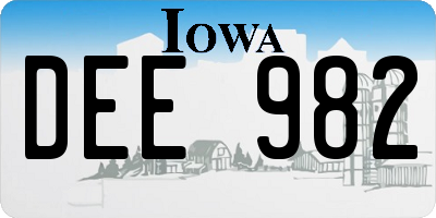 IA license plate DEE982