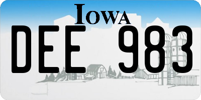 IA license plate DEE983