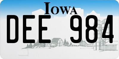 IA license plate DEE984